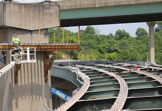 I-81 Interchange - Curved Girders Erected